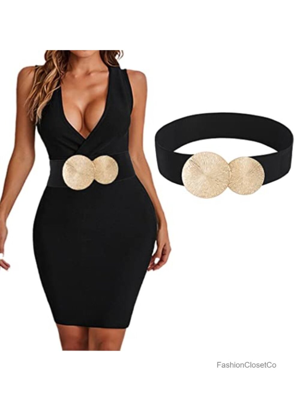 Women's Stretchy Elastic Wide Waist Belt Cinch Belt for Dresses